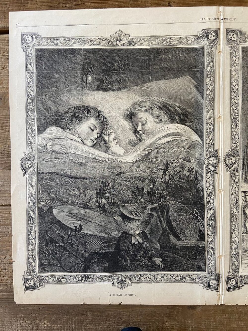 Antique Art Print, Woodcut Engraving, Harpers Weekly